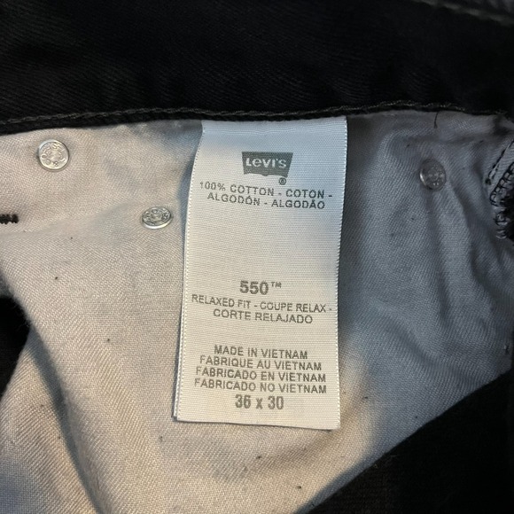 Levi's Jeans Men's Size 36‎ Black 550 Relaxed Fit 100% Cotton Denim Vtg Y2K - Picture 10 of 13